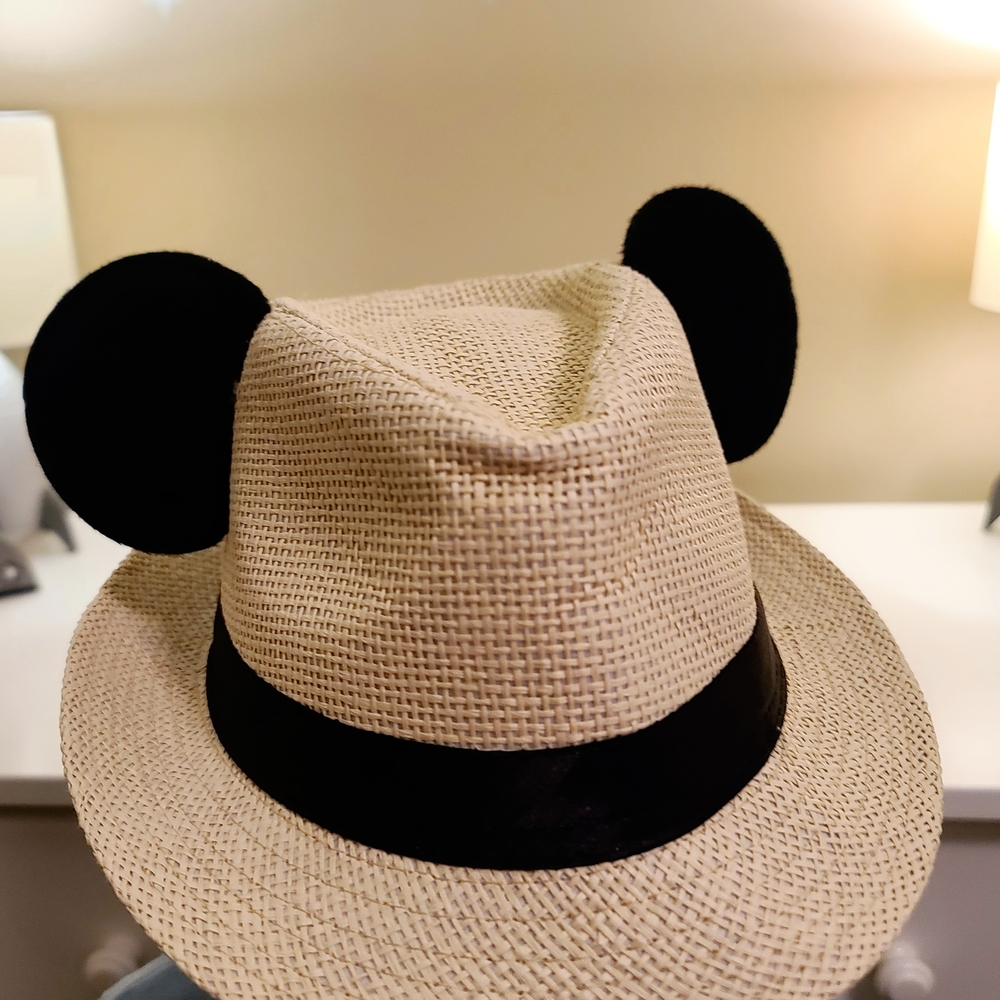 Etsy Disney Straw Fedora With Mickey Ears Size 22.8"